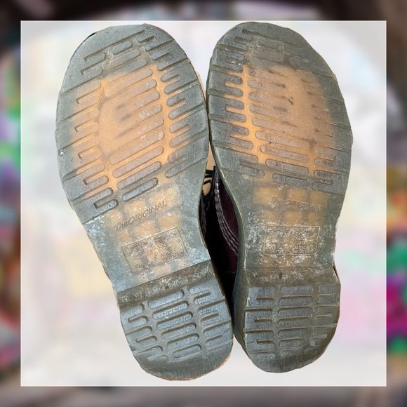 Dr. Martens Vegan 1460 8-Eye Cherry Red Oxford Rub Off Boots - Women's US5 - Picture 6 of 9